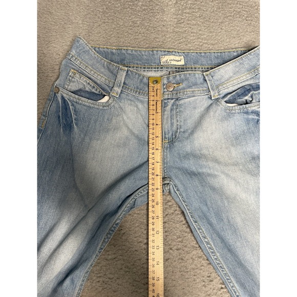 Vintage Anchor Blue Jeans Womens 13R Bell Bottom Flare Low Rise Denim Hip Pop‎ - Picture 9 of 13